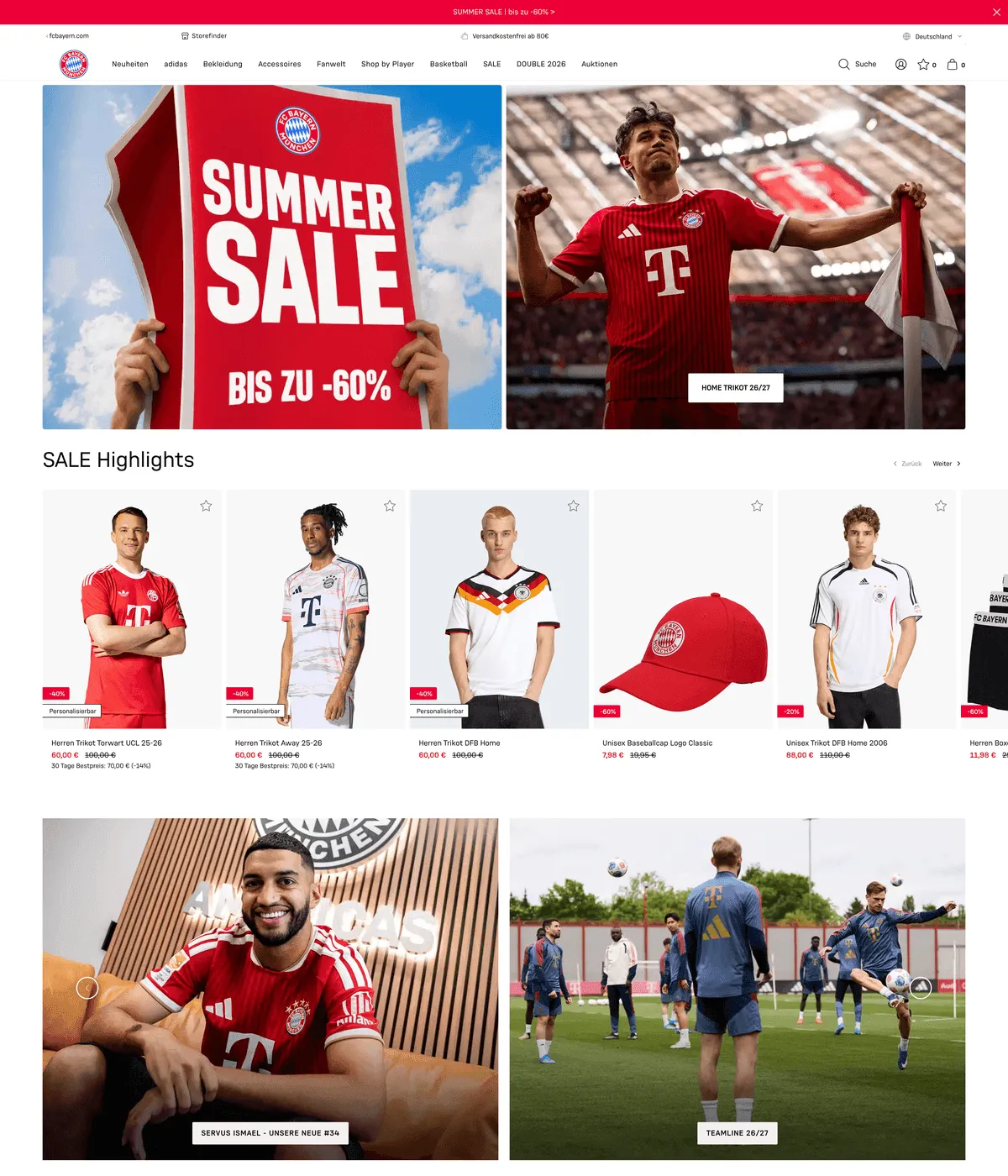 FC Bayern München Store — desktop