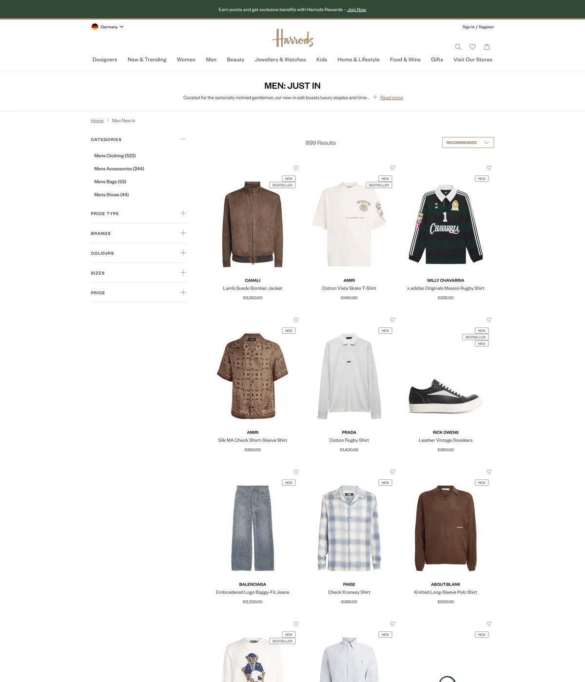 Harrods — desktop